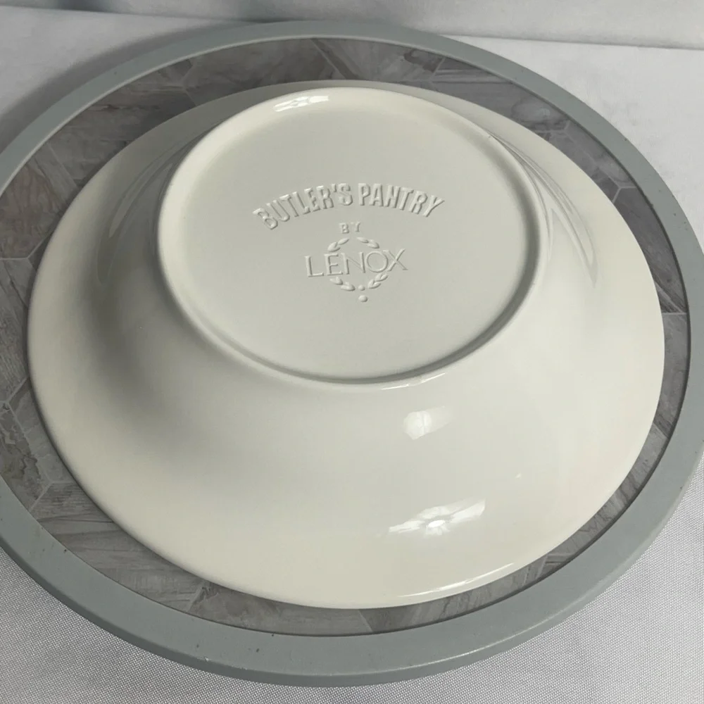 Butler's Corner By Lenox 9 3/8 Ind. Pasta Cream/White Embossed Ceramic Bowl